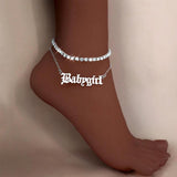 Rhinestone Tennis Chain Anklet for Women