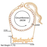 Rhinestone Tennis Chain Anklet for Women