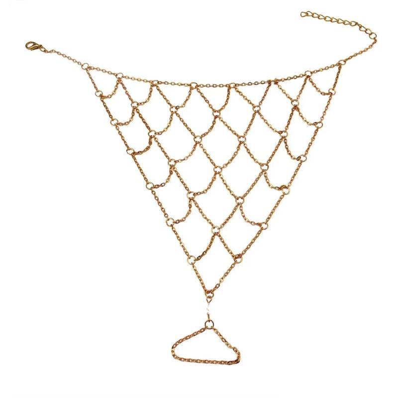 Golden Crystal Beads Anklet Sexy Toe Jewelry Gift