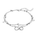 Minimalist Stainless Steel Pearl Anklet Layer Beach Jewelry
