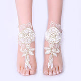 Foot Chain Lace Ankle Bracelet Bridal Beach Wedding Barefoot Sandals Women