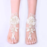 Foot Chain Lace Ankle Bracelet Bridal Beach Wedding Barefoot Sandals Women