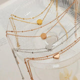 Heart Round Charm Stainless Steel Anklet Barefoot Leg Chain