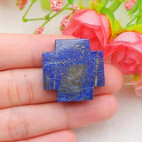 Lapis Lazuli Gemstone Cross Pendant Cabochon 25x25x5mm