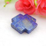 Lapis Lazuli Gemstone Cross Pendant Cabochon 25x25x5mm