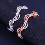 Micro Inlaid Twisted Wave Anklet Rhinestone Beach Foot Ornaments