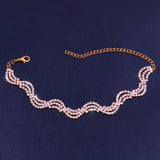 Micro Inlaid Twisted Wave Anklet Rhinestone Beach Foot Ornaments