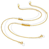 Golden Beads Charm Anklet Stainless Steel Chain Barefoot Summer Beach Jewelry