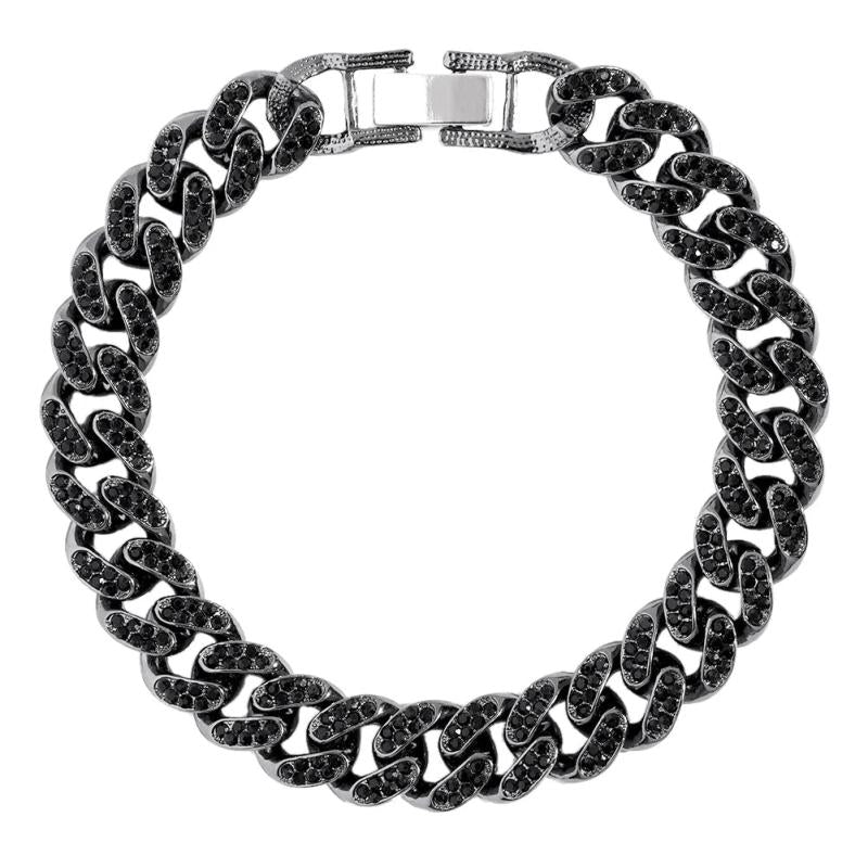 Crystal Cuban Anklet Bracelet Chunky Metal Ankle Chain