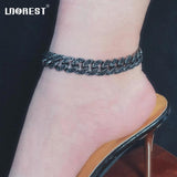 Crystal Cuban Anklet Bracelet Chunky Metal Ankle Chain