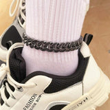 Crystal Cuban Anklet Bracelet Chunky Metal Ankle Chain