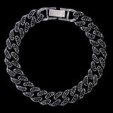 Crystal Cuban Anklet Bracelet Chunky Metal Ankle Chain