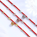 Red Rope Bell Anklets For Women Good Luck Foot Chain Jewelry