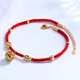 Red Rope Bell Anklets For Women Good Luck Foot Chain Jewelry