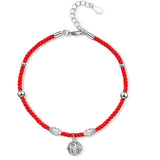 Red Rope Bell Anklets For Women Good Luck Foot Chain Jewelry