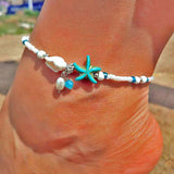 Vintage Layer Women Foot Chain Heart Starfish Pendant Women Anklet