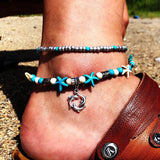 Vintage Layer Women Foot Chain Heart Starfish Pendant Women Anklet