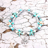 Vintage Layer Women Foot Chain Heart Starfish Pendant Women Anklet