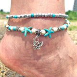 Vintage Layer Women Foot Chain Heart Starfish Pendant Women Anklet