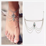 Boho Tassel Pine Foot Pin Anklets