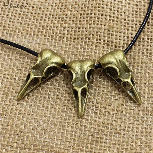 15 pcs 3D Skull Birdhead Charms Metal Animals Bird Pendant for Jewelry T0478