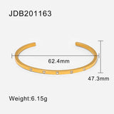 18K Plated Stainless Steel CZ Opening Bracelet for Women