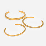 18K Plated Stainless Steel CZ Opening Bracelet for Women