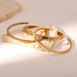 18K Plated Stainless Steel CZ Opening Bracelet for Women