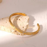 18K Plated Stainless Steel CZ Opening Bracelet for Women