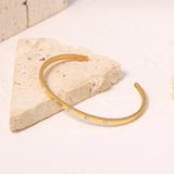 18K Plated Stainless Steel CZ Opening Bracelet for Women