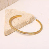 18K Plated Stainless Steel CZ Opening Bracelet for Women