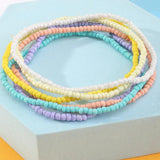 Colorful Boho Anklet Set Rice Beads Foot Ornaments for Women Girls