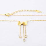 316L Stainless Steel Butterfly Charm Anklet Zircon Chain Women Beach Jewelry