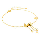 316L Stainless Steel Butterfly Charm Anklet Zircon Chain Women Beach Jewelry