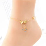 316L Stainless Steel Butterfly Charm Anklet Zircon Chain Women Beach Jewelry