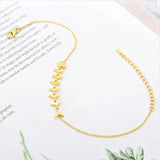 316L Stainless Steel Fish Bone Charm Chain Anklet Women Fine Jewelry Beach