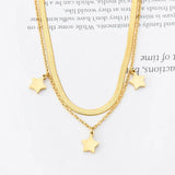 Double Flat Snake Chain Star Shell Anklets For Women