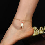 Women's Beaded Feather Anklets Foot Chain Jewelry