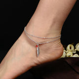 Women's Beaded Feather Anklets Foot Chain Jewelry