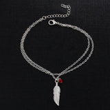 Women's Beaded Feather Anklets Foot Chain Jewelry