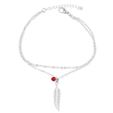 Women's Beaded Feather Anklets Foot Chain Jewelry