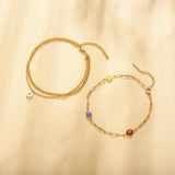 316L Stainless Steel Sweet Glaze Flower Anklet High Jewelry Beach Accessories
