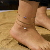 316L Stainless Steel Sweet Glaze Flower Anklet High Jewelry Beach Accessories