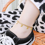 316L Stainless Steel Butterfly Double Layer Anklet Beach Jewelry