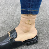 Round Disc Chain Anklet Bracelet Sweet Decorate