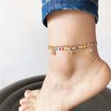 Colorful Bead Layered Anklet Bracelet for Women