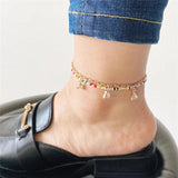 Colorful Bead Layered Anklet Bracelet for Women