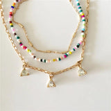 Colorful Bead Layered Anklet Bracelet for Women