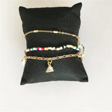 Colorful Bead Layered Anklet Bracelet for Women