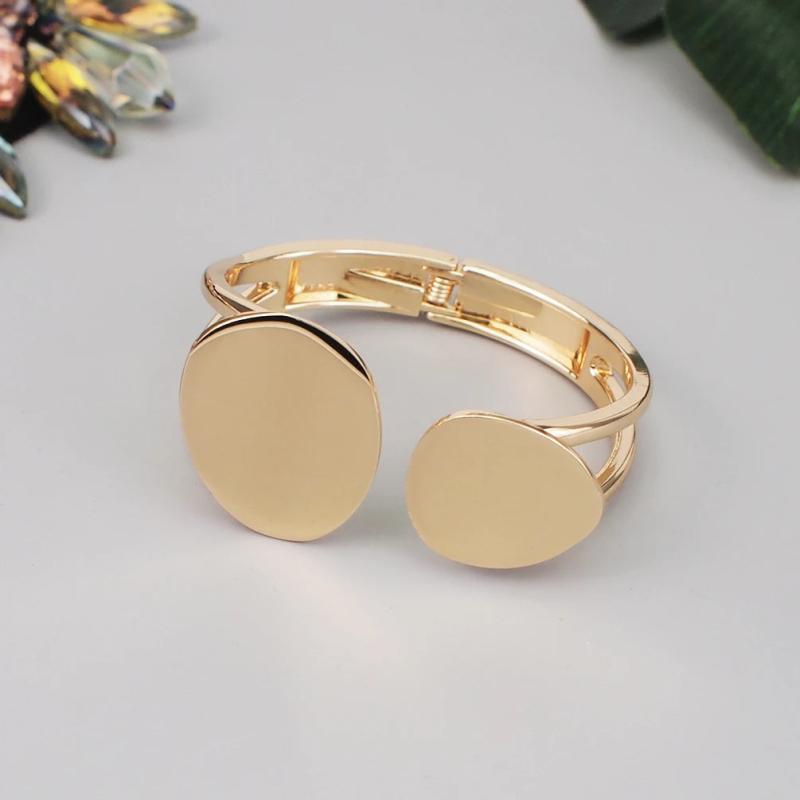 Punk Metal Cuff Bangle Statement Open Alloy Bracelet for Women